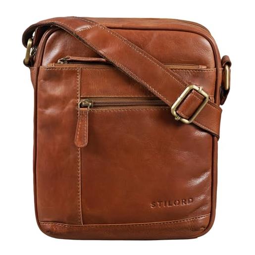 STILORD 'diego' borsa uomo a tracolla piccola in pelle borsello in cuoio vintage messenger bag sottile borsa per tablet, colore: colorado - marrone