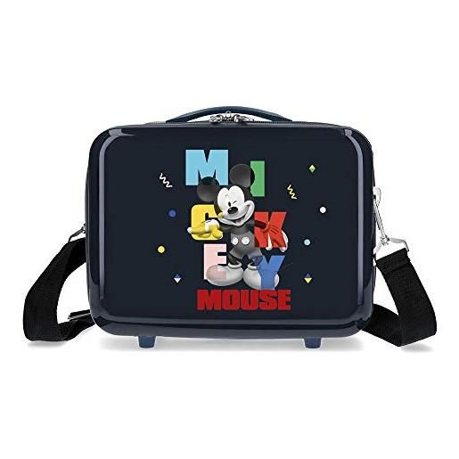 Disney mickey's party - beauty case adattabile blu 29 x 21 x 15 cm rigido abs 9,14 l