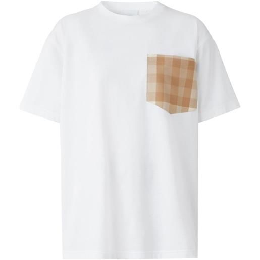 Burberry t-shirt con taschino sul petto - bianco