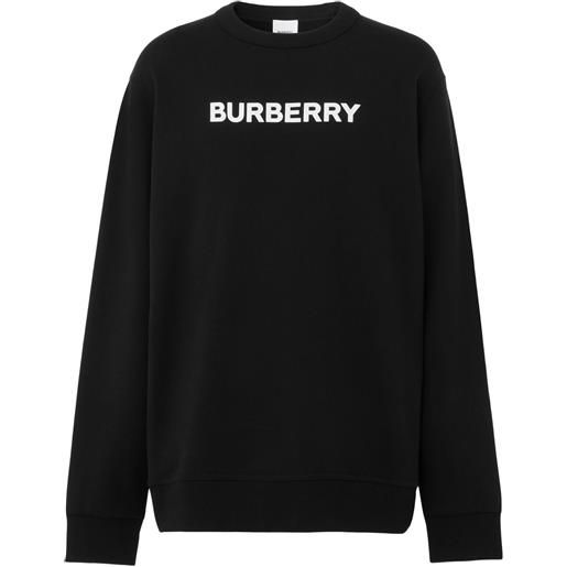 Burberry felpa con stampa - nero