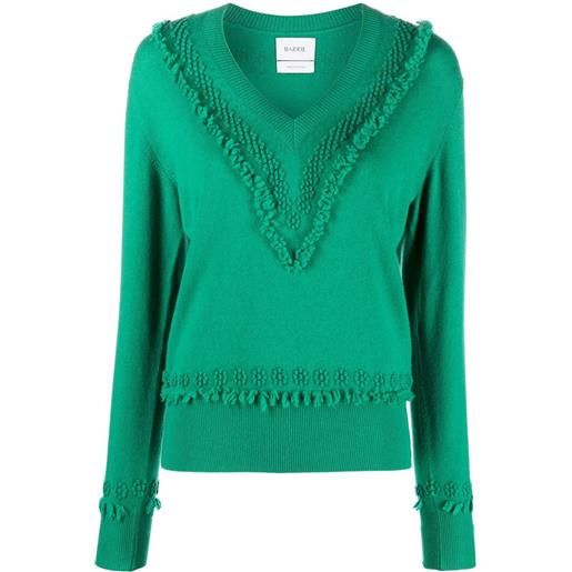 Barrie maglione con frange - verde