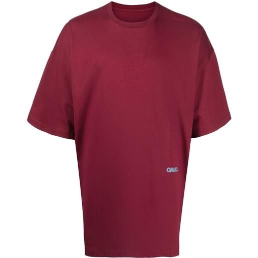 OAMC t-shirt aperture con stampa grafica - rosso
