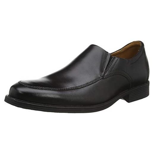 Clarks whiddon step, mocassini uomo, black leather, 39.5 eu