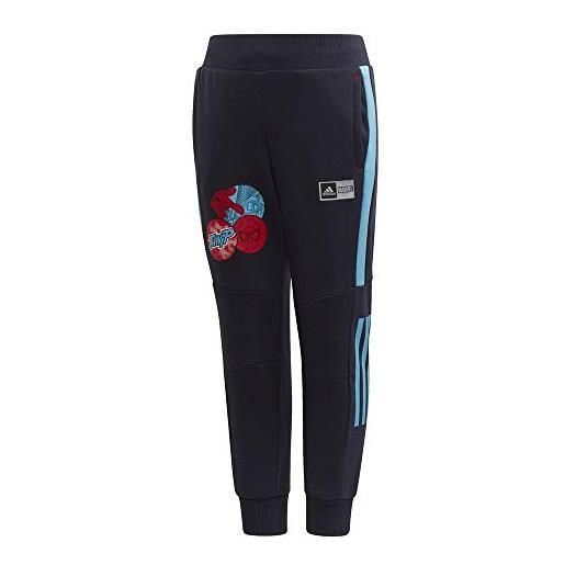 Adidas spider-man tapered leg p, pantaloni sportivi bambino, blu (legend ink/bright cyan/hi-res red s18), 1824