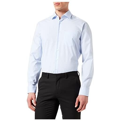 Seidensticker business hemd regular camicia formale uomo, blu (hellblau 11), 40