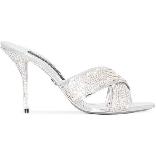 Dolce & Gabbana mules con decorazione di cristalli 85mm - argento