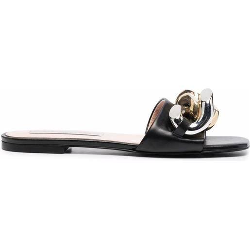 Stella McCartney sandali con suola piatta falabella - nero