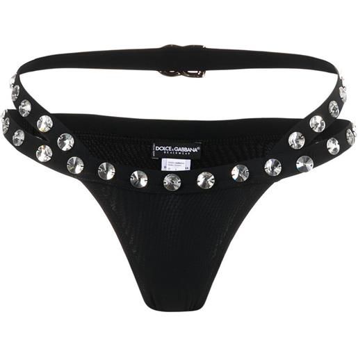 Dolce & Gabbana slip bikini con decorazione - nero