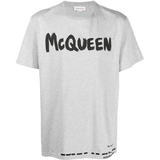 Alexander McQueen t-shirt con stampa - grigio