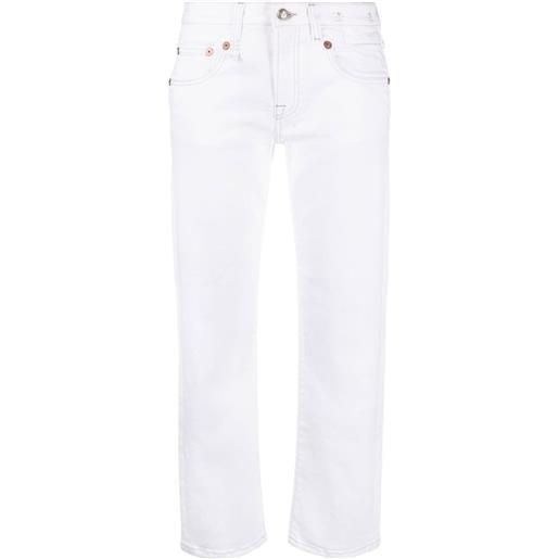 R13 jeans dritti con effetto vissuto - bianco