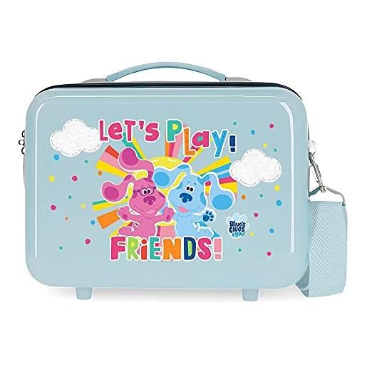 ROLL ROAD blue´s clues and you beauty case adattabile con tracolla blu 29 x 21 x 15 cm rigido abs 9,14 l