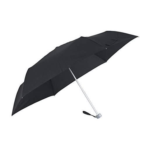 Samsonite rain pro - 3 section manual flat ombrello pieghevole, 24 centimeters, nero (black)