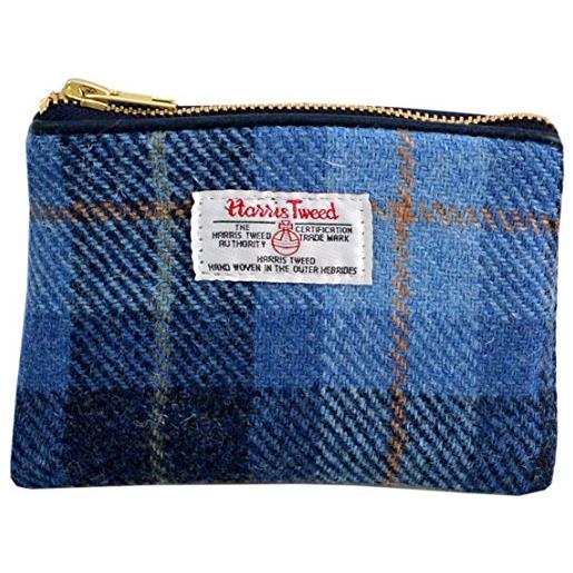 Vagabond Bags Ltd vagabond bags harris tweed blue check cosmetic bag beauty case, 16 cm, blu (mid blue)