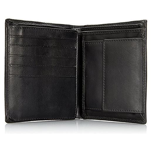ALASSIO portafoglio combinato formato verticale, in pregiata nappa, nero, ca. 12 x 10 x 2 cm, nero, 12 cm, portamonete