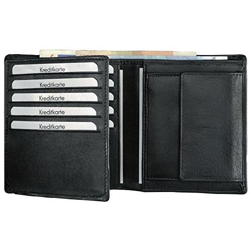 Maitre Luciano Gathman Billfold H10 Portafogli Uomo – Pelle Nera, Dimensioni 12 X 10 X 1 Cm, RFID