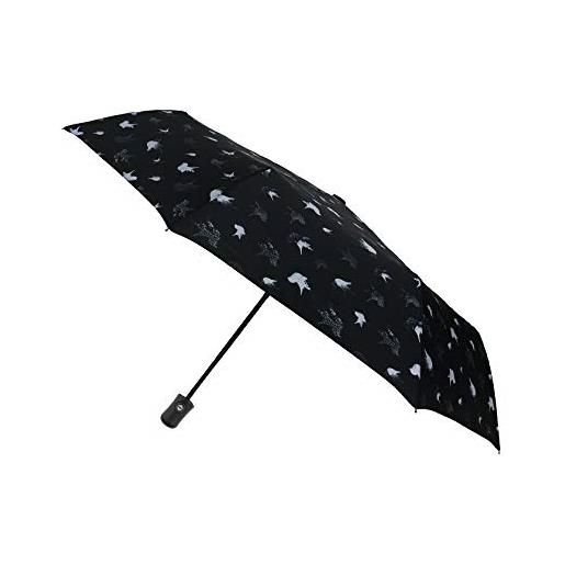 SMATI ombrello pieghevole compatto apertura e chiusura automatica;8 costole in fibra di vetro;Antivento;Robusto;Diametro=96cm;Grande classico;Ombrello da donna;Design uccelli. 