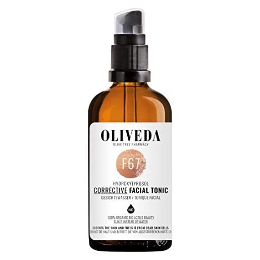 Oliveda f67 - tonico per il viso idrossitirosol corrective | acqua purificante & idratante con antiossidanti in idrossitirosol + acido ialuronico naturale + vitamina c - 100 ml
