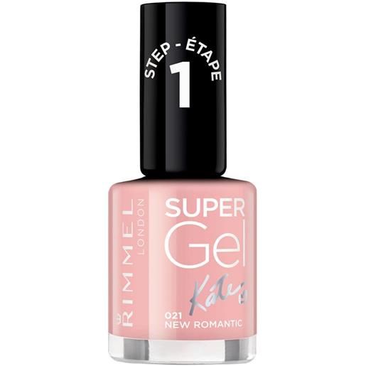 Rimmel smalto unghie super gel by kate moss - nail polish effetto gel a lunga durata - 021 new romantic - 12 ml Rimmel