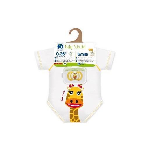 COLPHARMA Srl j bimbi set nascita baby twin set giraffa succhietto smile + body 0-36 mesi