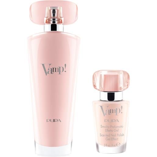 Pupa kit vamp pink eau de parfum 50 ml+smalto profumato effetto gel 9ml Pupa