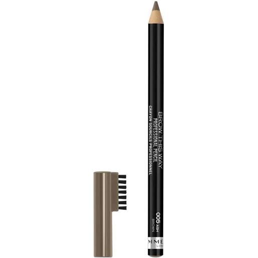 Rimmel matita sopracciglia brow this way professional pencil 005 ash brown Rimmel