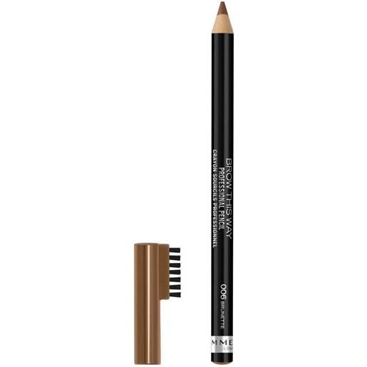 Rimmel matita sopracciglia brow this way professional pencil 006 brunette Rimmel