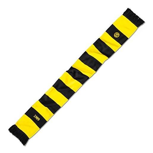Borussia Dortmund, sciarpa con strisce a blocchi, nero-giallo, 