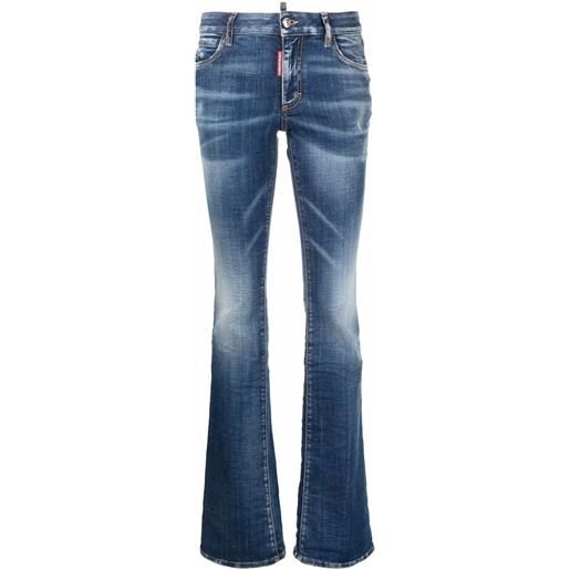 Dsquared2 jeans svasati a vita bassa - blu