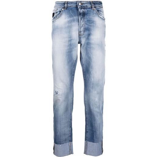 John Richmond jeans dritti con risvolto - blu
