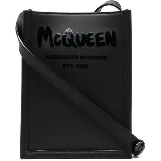 Alexander McQueen borsa a spalla con stampa - nero