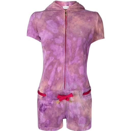 Stain Shade tuta corta con fantasia tie dye - viola