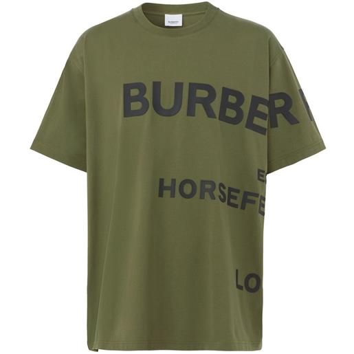 Burberry t-shirt oversize con stampa - verde