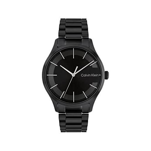 Calvin Klein orologio analogico al quarzo unisex con cinturino in acciaio inossidabile nero - 25200040