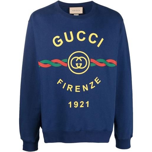 Gucci felpa Gucci firenze 1921 - blu