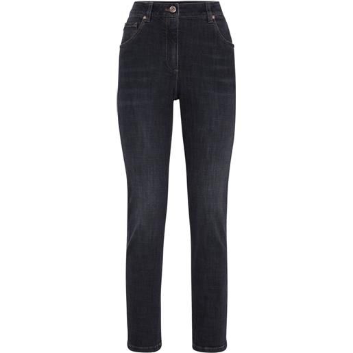 Brunello Cucinelli jeans a vita alta - nero