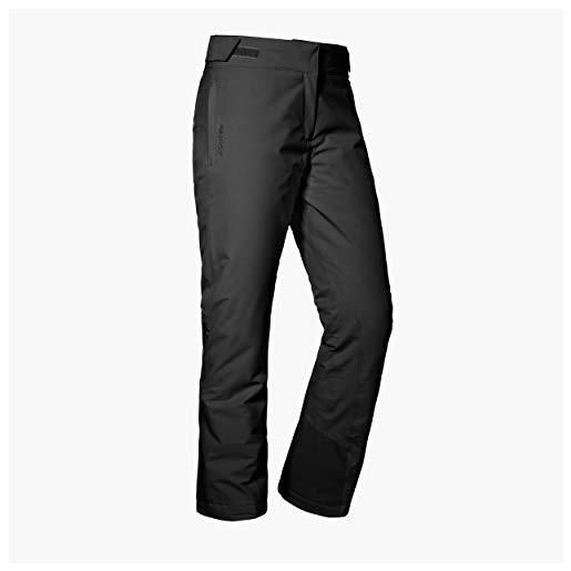 Schöffel pinzgau1-pantaloni da sci, pantaloni da neve antivento e impermeabili, elasticizzati, traspiranti, con paraneve donna, nero, 48