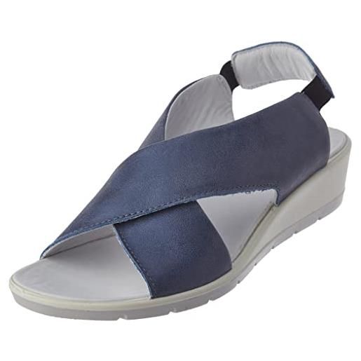 Enval Soft d cs 17693, sandali con zeppa donna, blu chiaro, 39 eu