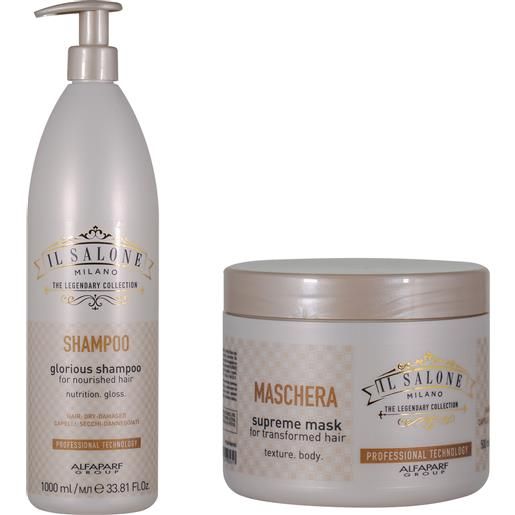 ALFAPARF il salone milano glorious shampoo 1000ml + supreme mask 500ml