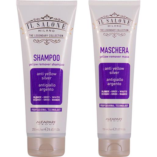 ALFAPARF il salone milano professional yellow remover shampoo 250ml + maschera 150ml