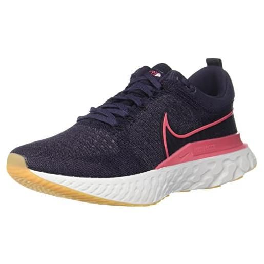 Nike w react infinity run 2, scarpe da ginnastica donna, smalto rosa/bianco, 39 eu