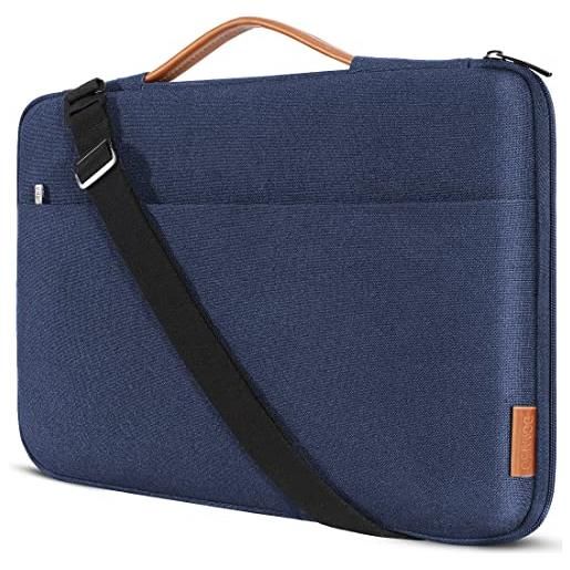 DOMISO 15.6 pollici custodia borsa impermeabile notebook portatile borsa sleeve custodia pc portatile compatibile con 15.6 hp 15/think. Pad e575/lenovo idea. Pad s510/dell alienware 15/xps 15, blu scuro