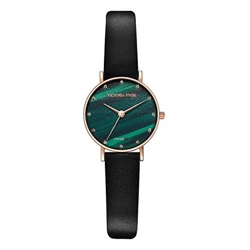 VICTORIA HYDE orologio rettangolare da donna verde quadrante analogico al quarzo con cinturino in acciaio inox, smeraldo, cinghia