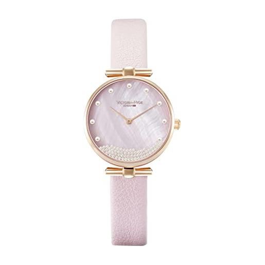 VICTORIA HYDE orologio da polso da donna, analogico, al quarzo, con quadrante in madreperla (rosa)