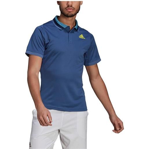 Adidas tennis freelift primeblue heat ready short sleeve polo shirt blu s uomo