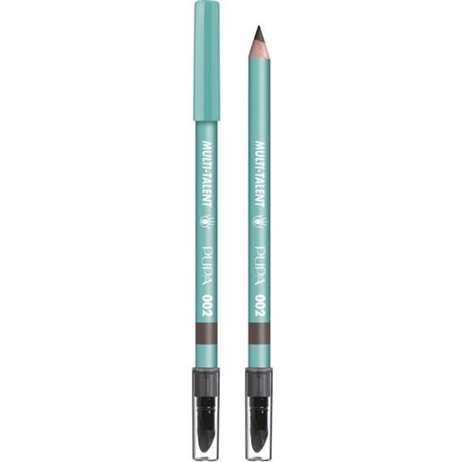 Pupa multi-talent matita eyeliner + kajal + ombretto + sopracciglia - 4-in-1 matita eyeliner, kajal, ombretto e sopracciglia 002 - mocha brown