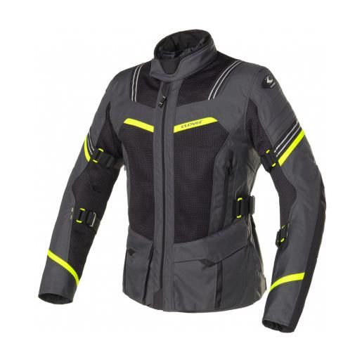 Clover giacca impermeabile ventouring-3 wp airbag jacket grigio giallo nero | clover