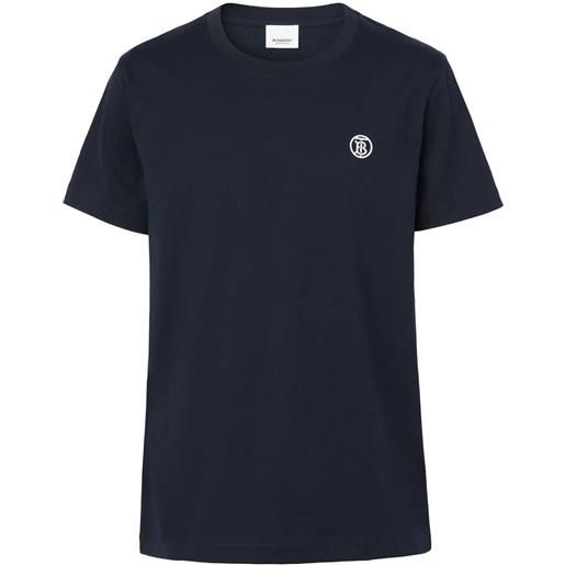 Burberry t-shirt con ricamo tb - blu