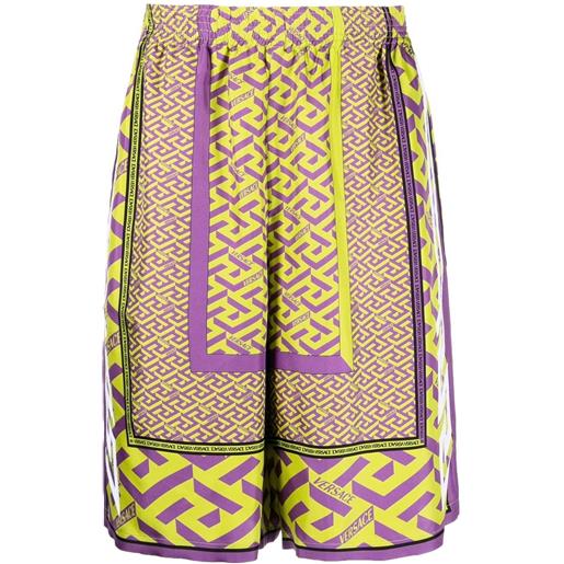 Versace shorts con stampa la greca - giallo