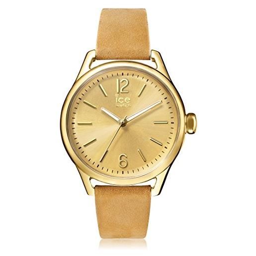 Ice-watch ice time beige gold orologio beige da donna con cinturino in pelle, 013061 (medium)