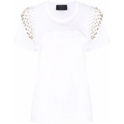 Philipp Plein t-shirt crystal iconic plein - bianco